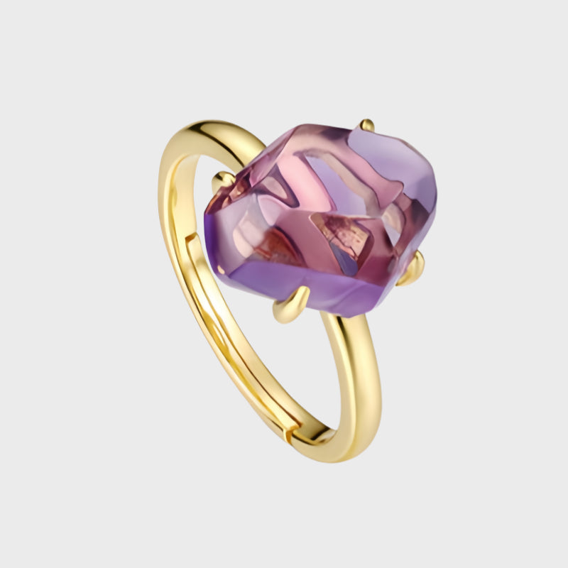 Irregular Natural Amethyst Ring – Calm Mind, Deepen Intuition, Attract Peace