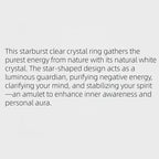 Bague tendance en cristal naturel transparent Starburst