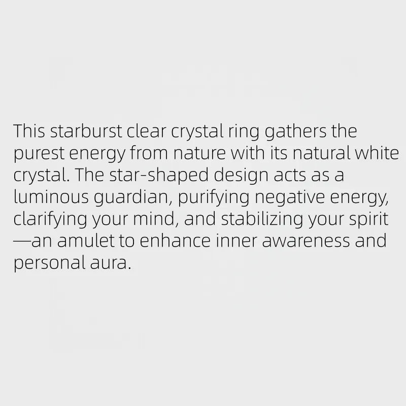 Trendy Starburst Natural Clear Crystal Ring