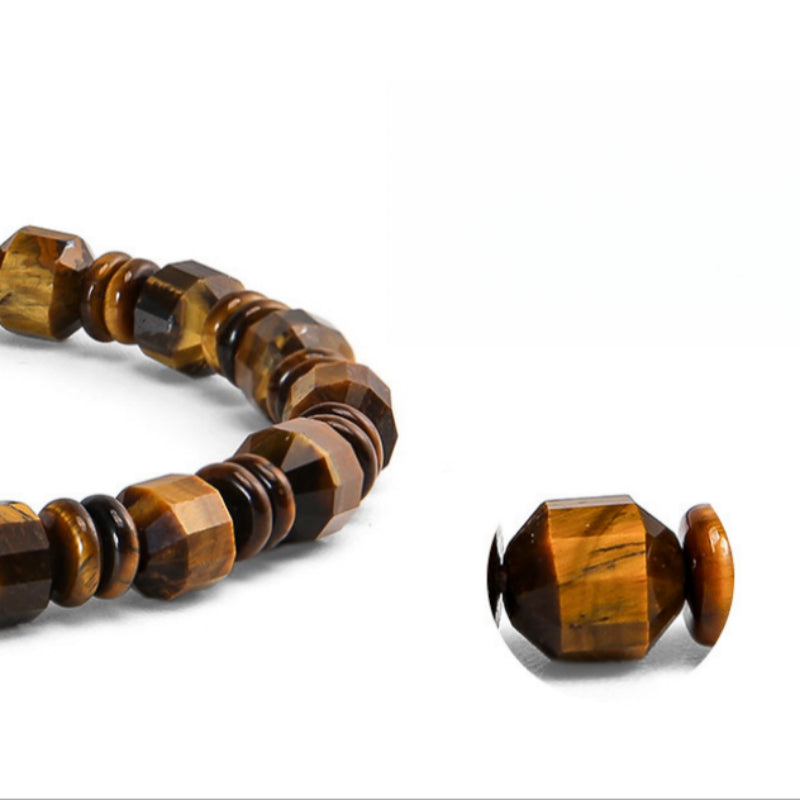 Bracelet œil de tigre naturel multi-formes — Style couple pour hommes et femmes