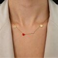 Customizable Letter/Zodiac/Zircon/Enamel Heart Pendant Necklace
