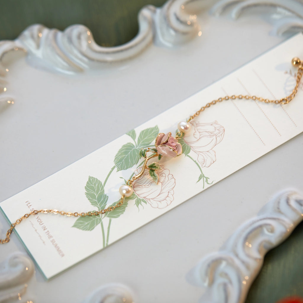 Rose Pink Necklace/Bracelet/Ring/Earrings Set - Sincere Romantic Love