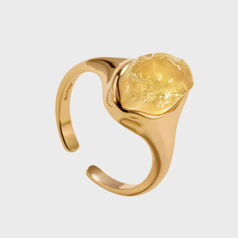 Natutal Crystal Open Lucky Ring Wealth-attracting