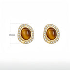 Boucles d'oreilles Œil de tigre naturel — Collection Caramel de Maillard