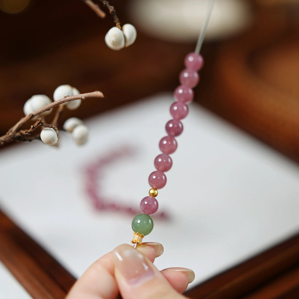 Natural Purple-Pink Jade Stackable Bracelet – Embrace Positive Energy Daily