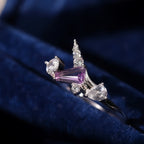 Bague Licorne en Améthyste Naturelle - Tête Claire, Chemin de Chance