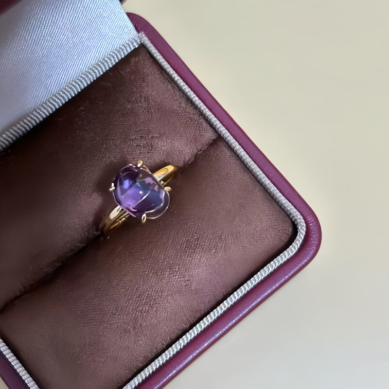 Irregular Natural Amethyst Ring – Calm Mind, Deepen Intuition, Attract Peace