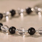 Cool Dark‑Tone Stacking Beaded Bracelets - Protection & Purification