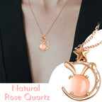 Collier en cristal naturel Lapin de lune rougissant