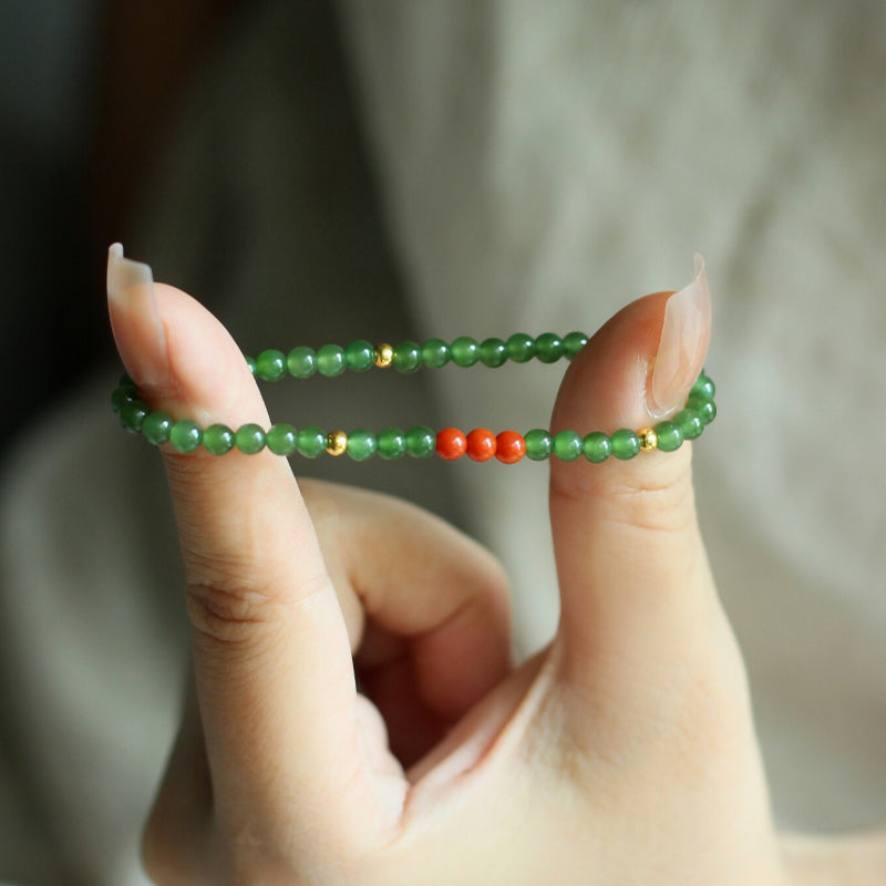 Bracelet en jade Hetian naturel Lotus Éclat Pur