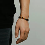 Bracelet en pierre naturelle Œil de tigre S925, Cadeau de Saint-Valentin pour petit ami