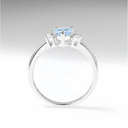 Bague Cœur Aigue-marine Naturelle - Attire la Richesse & Porte-bonheur du Gentilhomme