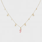 Collier Fleur de Perle et Quartz Rose Naturel – Cœur Ouvert, Attire la Douceur