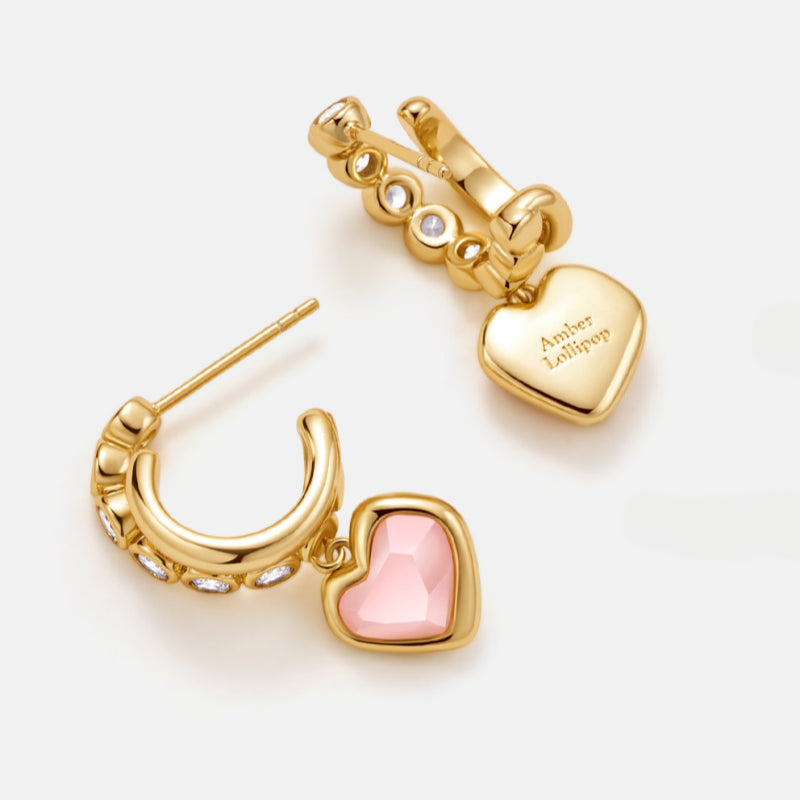 Boucles d'oreilles en cristal naturel « Amour de soi »