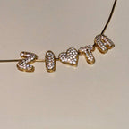 Craft Your Unique Signature | Custom 26 Letters DIY Paved Diamond Name Necklace