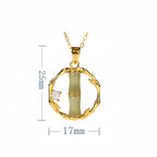Nephrite Bamboo Charm Necklace - Symbol of Progress and Integrity