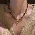 Natural Tiger Eye Stone Necklace - Steady Career Progress and Smooth Life