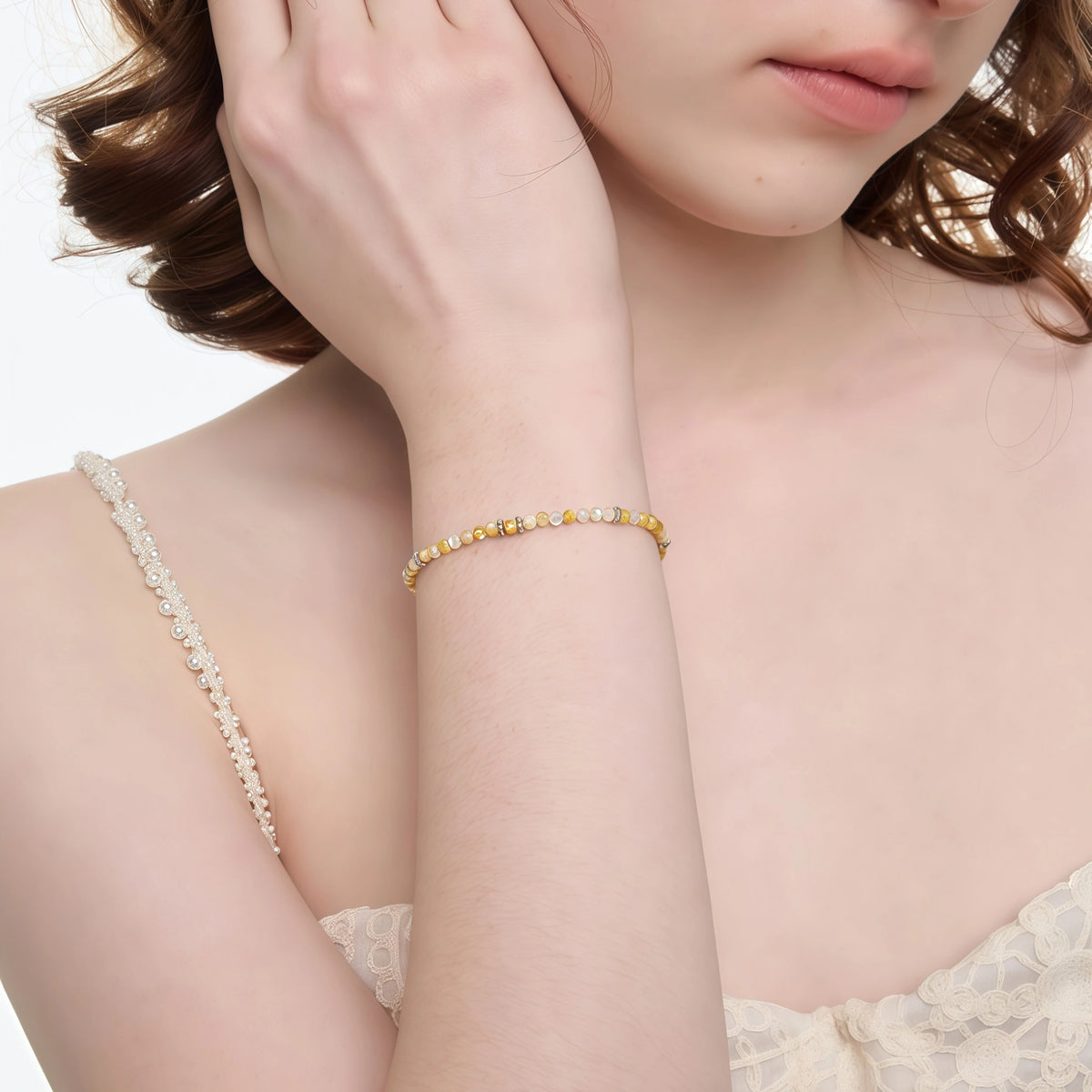 Mixed Agate & Mother‑of‑Pearl Bracelet - Protection & Vibrant Vitality