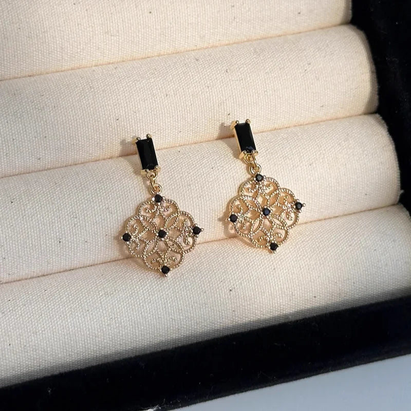 Boucles d'oreilles asymétriques œil de tigre, accessoire d'oreille en cristal de richesse