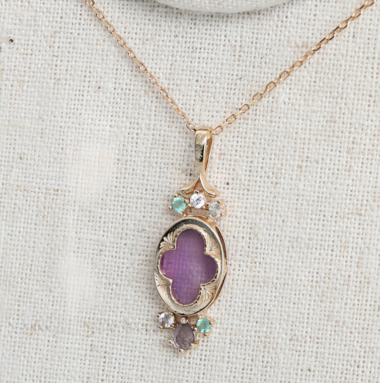 Amethyst Necklace & Ring Set - Attracts Supportive Connections