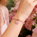 Bracelet en cristal naturel Fleurs de pêcher