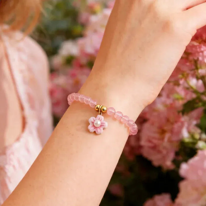 Peach Blossoms Natural Crystal Bracelet