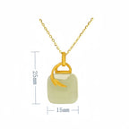 Hetian Jade Sugar Cube Necklace - Sugar Cube Charm for Sweet Blessings