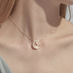 Detachable Star & Moon Necklace Earring Set - Steady Fortune and Smooth Life