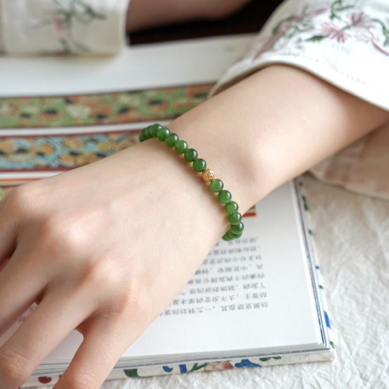 Natural Hetian Jasper Bracelet - Smooth, Serene, and Special