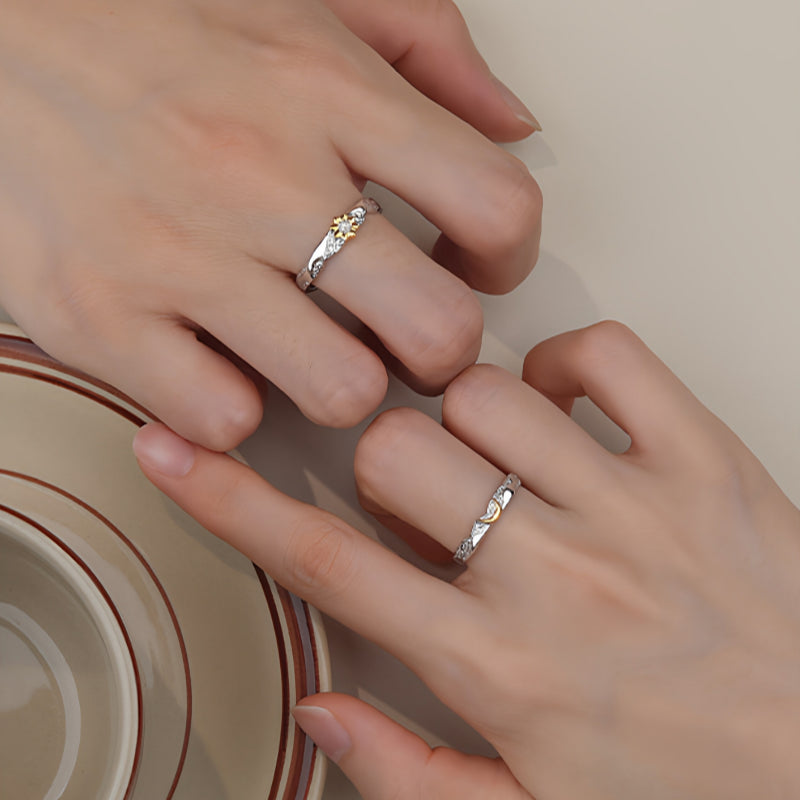 Sun & Star Couple Rings – Luck That Follows You Day and Night