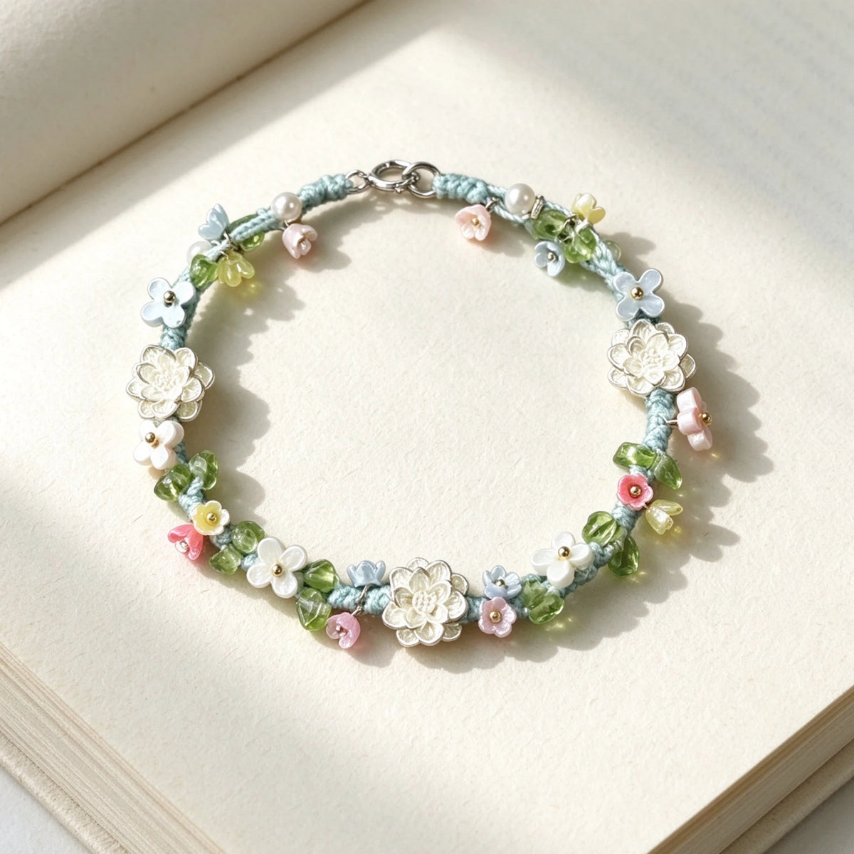Handmade Lotus Flower S925 Bracelet - Wash Away All Worries