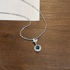 Collier Papillon Aigue-marine Naturelle - Doux comme l'eau, libre comme un papillon