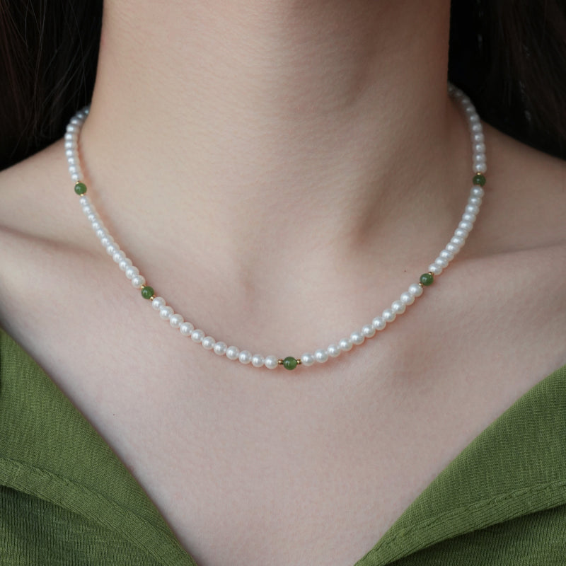 Natural Hetian Jade Pearl Bracelet - Elegant Calm Jade