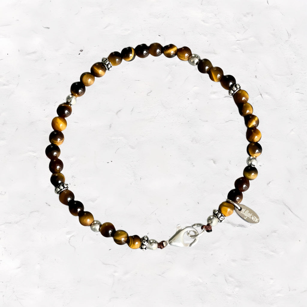 Natural Stone Round Bead Stackable Bracelet - Focus Goals & Seize Opportunities