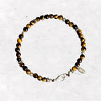 Natural Stone Round Bead Stackable Bracelet - Focus Goals & Seize Opportunities