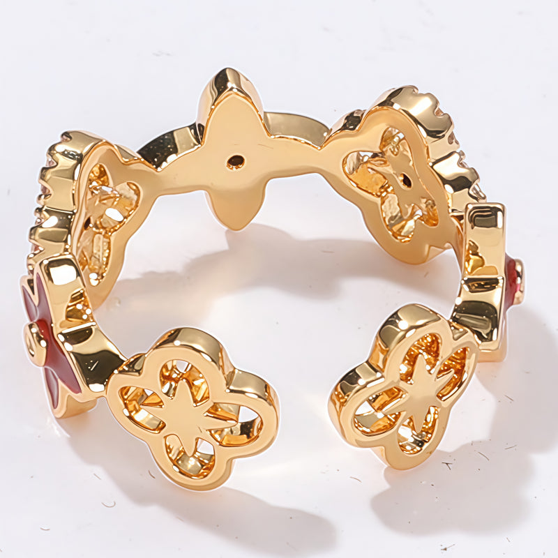 Lucky Star Clover Ring - Guided by Stars, Guarded by the Clover