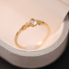 Bague délicate en aigue-marine naturelle en forme de goutte - Énergie positive