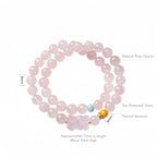 Natural Pink Bear Double Circle Crystal Bracelet - Good Relationships and Live Happily