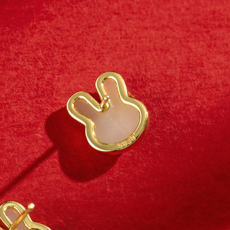 Bunny Natural  Hetian Jade Earrings - Purity and Gentle Fortune