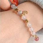 Moon & Star Moonstone Bracelet - Calm Mood, Bring Sweet Luck