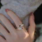 Bague en cristal œil de tigre brillant - Apportez la prospérité