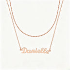 Collier personnalisé en argent pur S925 avec pendentif lettre - Collier prénom anglais