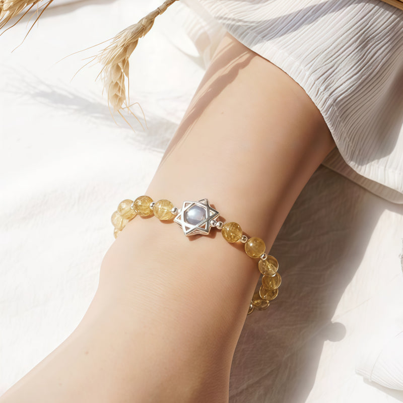 Star of David Natural Crystal Bracelet