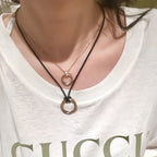 Gold-Tone Intertwined Circle Pendant Necklace | Elegant Birthday Jewelry