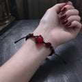 Red Rose Garnet Macrame Bracelet - Vitality & Devotion Energy Healing