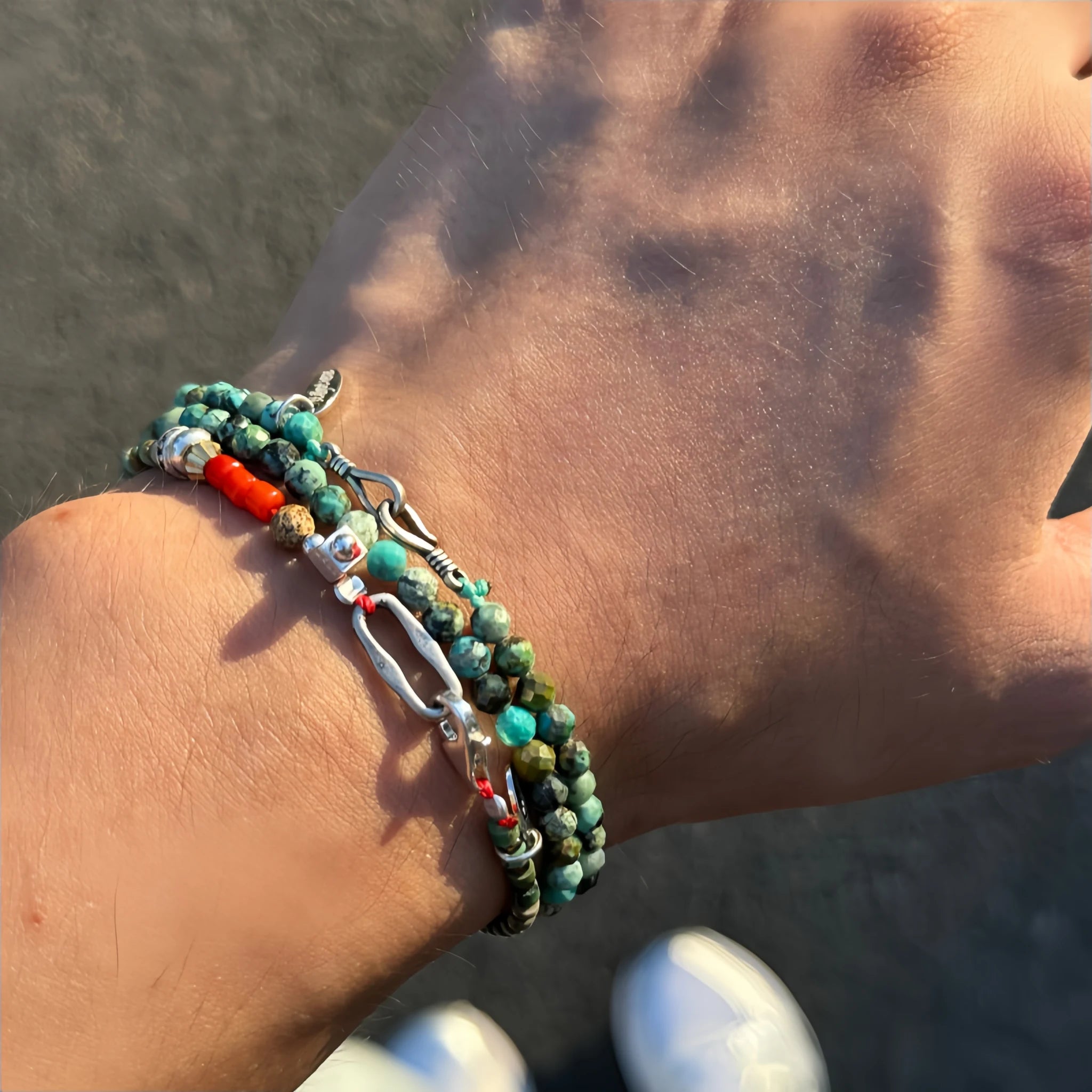 Natural Stone Faceted Bead Stackable Bracelet - Gentle Energy & Daily Healing