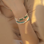 Turquoise, Pearl & Shell Stackable Bracelet - Embrace Natural Serenity