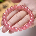 Bracelet en Quartz Fraise Naturel Rose Link