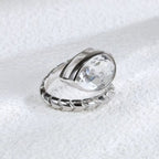 Bague Goutte d'Eau en Cristal Naturel Transparent