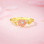 Bague rose en émail lumineux - Bague Amour